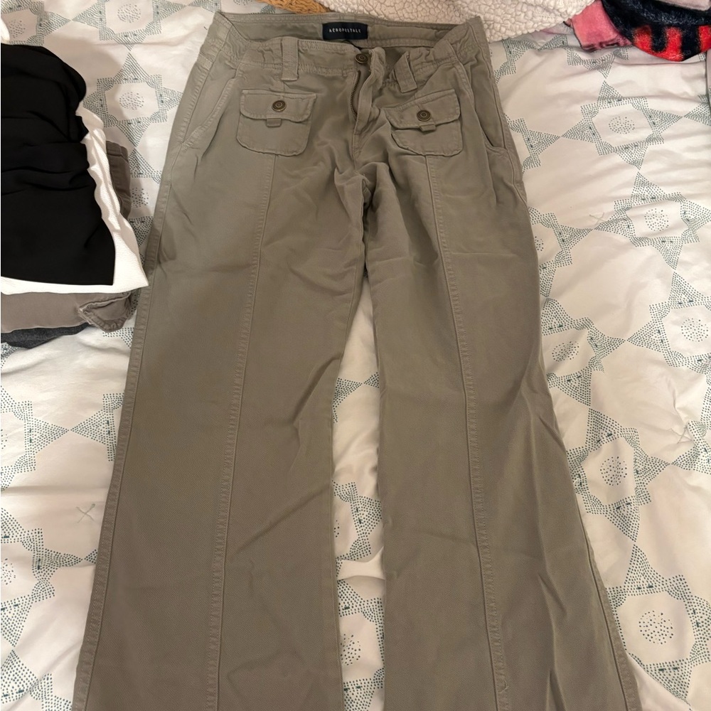 GREEN FLARE JEANS